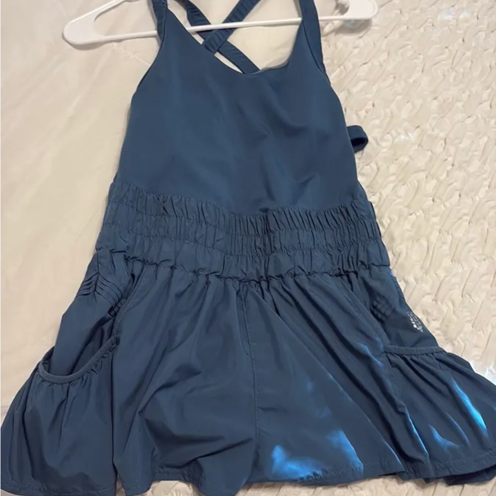 Women's Blue Sleeveless Shorts